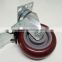 JY-403|Rollerblade style PU caster wheel|Plate swivel PVC wheel|Anti-rustless rubber-coated truckle