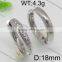 Fashionable simple round style 925 thailand silver hoop earring