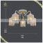 Classic Flower Printed Glass Shade Ceiling Lamp Crystal Hanging, Ceiling Lamp for Home and Hotel