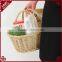 Wholesale wicker woven supermarket shopping basket with flexible handles