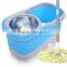 Spin Mop & Bucket System, Deluxe 360 Degree Spin Self-wringing Mop and Spin Dry Bucket with 2 Mop Heads - No Foot Pedal Needed
