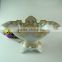 Wholesale Stocked white ceramic cake stand for food, porcelain fruit plate with gold line,wedding cake use