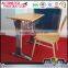 Durable cheap price school furniture student single desk and chair set