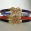 Wholesale Colourful Flower Pattern Buckle Sex Women Lady Thin PU Waist Belt