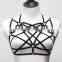 Erotic women black strappy body cage net bra