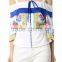 fashion design women printing ruffle tops cold shoulder saree blouse
