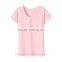Plain no brand short sleeve cotton t-shirt with fastener for girls