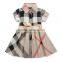 New Summer Brand Design Girls Dress Plaid 5 Colors Princess 2-6T Children Clothing England Style Baby Girl Clothes