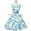 Summer Floral Print Retro Vintage 50s Polka Dot Casual Party Rockabilly Dress