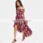 Scarlet 2017 irregular hem and off-shoulder chiffon ladies long dress
