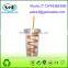 Double Walled Tumbler with Lid and Spiral Drinking Straw, 16-Ounce