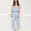 Anly female casual sleepwear spaghetti loose fit hollow-out womens rompers wide leg jumpsuits