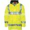 Hi Vis 300D polyester rain Breathe Rain reflective security jacket with 3M tape