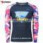 custom design uv protection kids women black rashguard sublimated lycra surf bjj mma rashguard