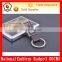 Promotion antique brown genuine custom leather metal keychain