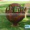 80cm Diameter Corten steel metal fire pit sphere fire pit globe