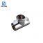 Hot selling pipe fitting 316 321 304 sanitary stainless steel equal tee