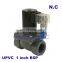 2 way UPVC solenoid valve FKM Seal 1 inch BSP Orifice 25mm normal close Sea water, sewage Anti-weak acid and alkali valve 24V