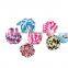 Rainbow color 6 to 10 cm diameter pet training rope ball dog toy