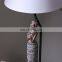 america modern customised indoor decoration beautiful woman statue resin base antique table lamps with switch
