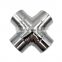 ss304 ss316l  Pipe fitting union 4-way cross stainless steel pipe fitting connectors for railings