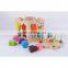 Hot sell beads coaster baby kids wooden activity cube wooden toys educational Geometric cube box educational toys