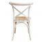 china wholesale manufacturer solid wood party metal banquet hotel lobby dining cross back chair dining rustic wedding for sale