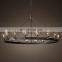 New fashion design golden modern luxury apartment villa copper crystal pendant light chandelier