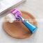 2 in 1 Portable Double Sided Fiber Bristle Silicone Face Brush Facial Cleansing Brush with Electroplating gradientHandle