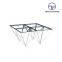 Home furniture glass smart tea table stainless steel frame sofa side table simple golden luxury coffee tables
