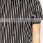 2016 Summer Short Sleeves Black and White Mens Stripe Shirt In Regular Fit