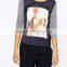 3/4 sleeve t-shirt modern fashion dress design summer apparel suppliers