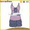 Trendy printing deep V girl swimsuit sexy one piece teenage girls swimwear