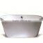 150cm skirt panel massage bathtub with carving square shape B25515W-1WT1