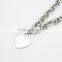 316L Stainless Steel Silver Punk Links Heart Pendant Necklace