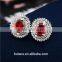 EZ-21 Crystal Micro Paving Jewelry Brass Material Rhodium Plated Crystal Earrings