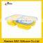 wholesale personalized Eco folding silicone 3-compartment lunch box for adult