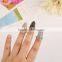 Factory wholesale fully-jewelled rhinestones alloy finger nail ring jewelry