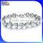Top Quality 925 Sterling Silver Pave Diamond Heart Tennis Bracelet
