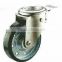 Swivel/Swivel Brake Bolt Hole Castor Fitted with Green TPU Wheel, Metal Rim
