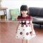 Baby Girls' Dress Printed Buttom & Solid Patch Work Dress With Waist Bow Tie Comfortable Kids Beautiful Dress