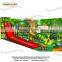 Jungle theme new indoor adventure play equipment with volcano sldes and climbes