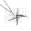 Best selling bulk sale fashion stainless steel silver starfish necklace jewelry