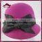 Ladies wool felt hat wool cloche hat with bow