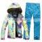 Custom colorfull crane ski suit for girl 2016