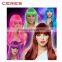 2016 new fashion hot sale all synthetic colorful party wig