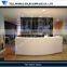Acrylic Solid Surface Half Moon Desk,High Gloss White Shop Counters,Office Reception Back Wall Design