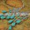2016 Fashion New Bohemia Bead Pendant Gypsy Style Turquoise Tassel Long Dangle Earrings