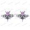 Fashion Vampire Black CZ Bat Stud Earrings