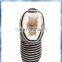 black and cream knitted winter boots women/slipper boots